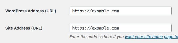 WordPress Address (URL) and Site Address (URL)
