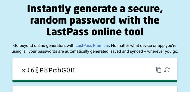 Generate new password